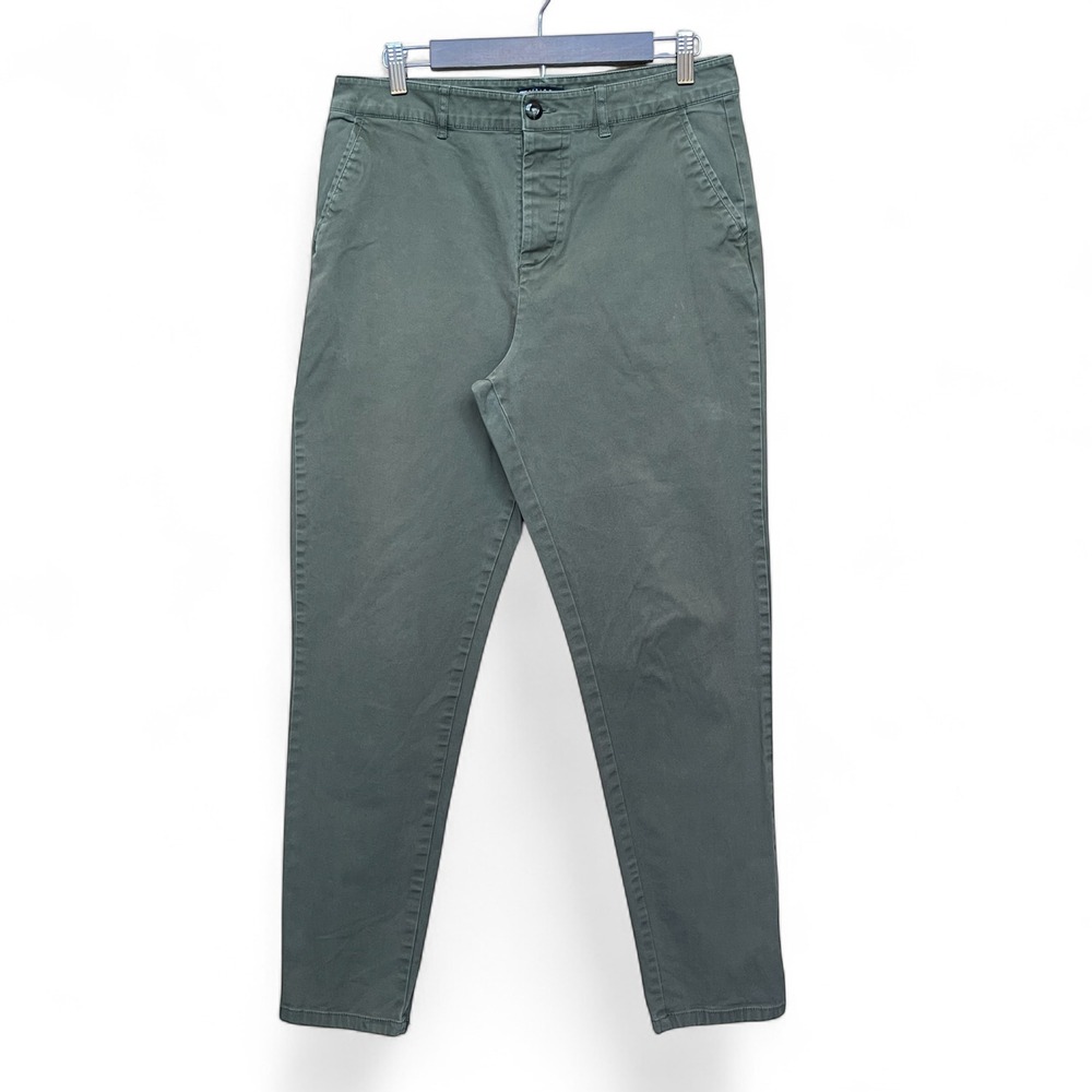 ASOS DESIGN Mens Olive Green Tapered Chino Trousers Cotton Stretch W33 L34